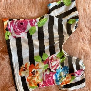 Syd & Mimi’s floral and stripe crop top